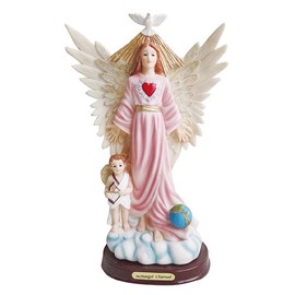 Love's Gift Archangel Chamuel Estatua Chamuel Angel Statue Holy Figurine(12 Inch) (Pink)