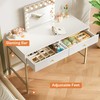 SUPERJARE Vanity Desk with Drawers, 47 inch Computer Desk, Modern