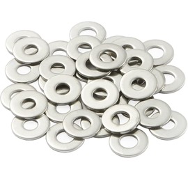 AMLOOPH Washers M5, Large Flat Washers M5 x 15 mm Thickness 1.2 mm Stainless Steel Washers DIN9021 A2 V2A (Pack of 100) M5 Washers Stainless Steel for Screws & Nuts & Threaded Rod