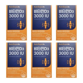 Nutrione Vitamin D3 3000 IU health food for middle-aged women, women, bone osteoporosis, 6 items / 뉴트리원 비타민d D3 3000 IU 건강식품 중년 여성 여자 효능 뼈 골다공증 6개