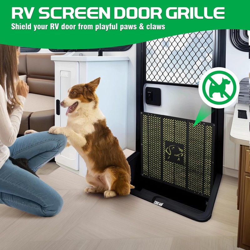 Aluminum RV Screen Door Protector for Dogs, Camper Door Screen