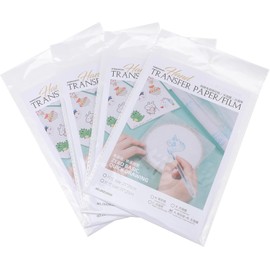 VILLCASE 16 Hojas Papel Hidrosoluble Para Bordado, Estabilizador De Bordado Soluble En Agua y Papel de Transferencia, Kit de Película Hidrosoluble para Calcar Patrones DIY en Ropa, Zapatos y Tela