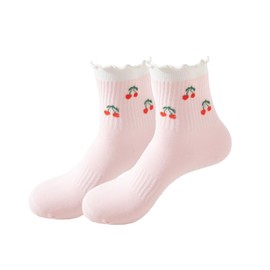 Ao Yee ZGL Women's Pilates Non-slip Yoga Socks Ballet Sports Cherry Rehabilitation Slippers Socks Suitable for Size 6-10