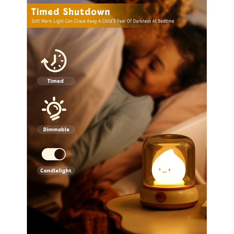 WANIDEA Ghost Campfire Night Light, Led Candles,Cute Kerosene Lamp,Halloween Decor