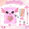 ENYILEE Mini Axolotl Diary with Lock, Kids Journal 4.7x6.1in with