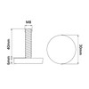 SKIR'CO 4 Pieces Furniture Leveling Feet M8 x 40mm Adjustable