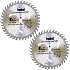 Echo Corner 2 x 115 mm Circular Saw Blade 10 mm Bore 40 Teeth Fine Cutting Finishing End Grain Wood Frame Wood Plywood MDF Plastic Veneer Sawn Wood Laminate