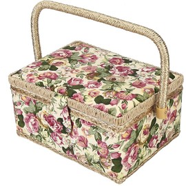 ANCLLO Sewing Supplies, Sewing Box Organizer Sewing Kit Storage for Home and Daily Use (Rose)