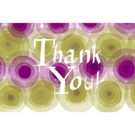 Tree-Free Greetings Thank You Cards - Artful Designs - 12 Cards + White Envelopes - Made in USA - 100% Recycled Paper - 4"x6" - Purple and Green General (TK61309)