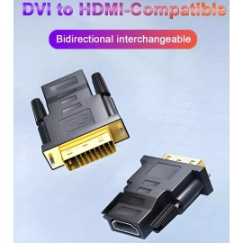 DTech 1pk DVI-D Male to HDMI Female Bi-Directional Port Converter Adapter 4K 1080P GP