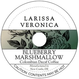 Blueberry Marshmallow Colombian Decaf Coffee (Single Serve K-Cup Pods) (Gourmet, Naturally Flavored, Whole Coffee Beans) (12 pods, ZIN: 576012)