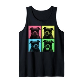 Staffordshire Bull Terrier Pop Art Funny Dog Photo Booth Tank Top