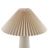 18" Ivory Pleated Shade Ribbed Ceramic Table Lamp, Modern Design