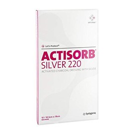 Silver Actisorb 220, 19 cm x 10.5 cm, sterile compresses, 10 pieces.