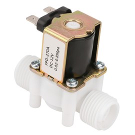 Water Valve Solenoid Electric Solenoid Water Valve Plastic Electric Intake Solenoid Valve N/C Air Water Closed Inlet Flowing Switch Tools Plastic for Water Dispenser Air Water Oil 1/2" DC 12V