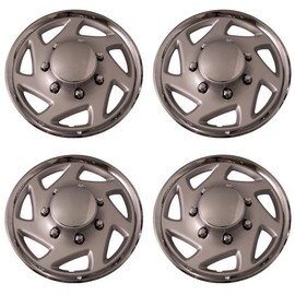 Set of 4 Chrome w Silver ring 16" Inch 7 Spoke Universal Replacement Hubcaps - Aftermarket: IWC9416C
