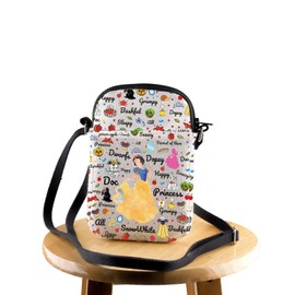 JYTAPP Princess Snow White Crossbody Bag with Zipper Snow White Fairy Tales Lover Gift Cartoon Movies Fans Gifts