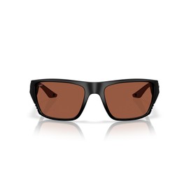 Costa Del Mar Finlet Sunglasses, Matte Black/Copper Polarized 580P, 59 mm