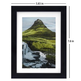 Picture Frames 5x7 Black Photo Frames Display 4x6 Pictures with Mat for Desk or Wall Decor, Set of 2