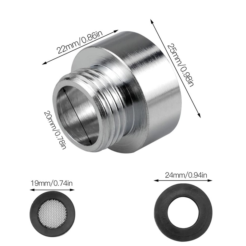 Honatrv Adaptor 1/2 to 3/4 Chrome, Reducer 3/4 Inch Female