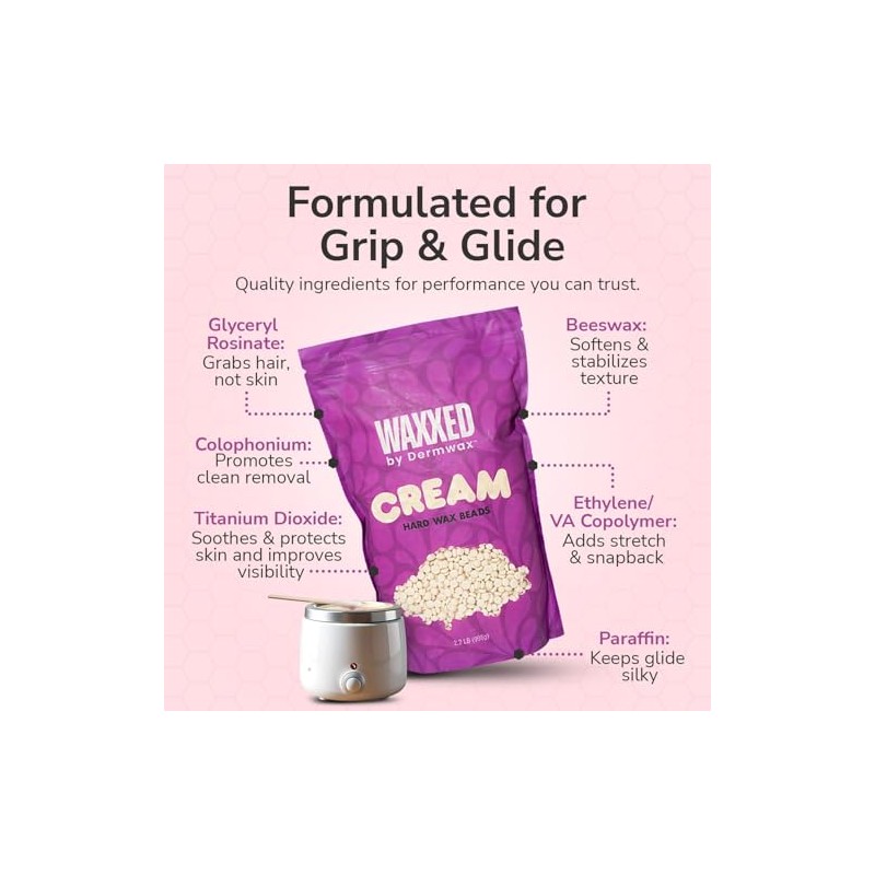 WAXXED Cream Hard Wax Beads 2.2LB – Professional Cream Hard
