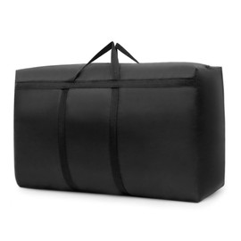 Super Large Storage Bag, 150L Oxford Storage Container Organiser, 600D Durable Carry Bag, Camping Bag for Bedding, Duvets, Clothes, Pillows, Travel Organiser (Black)