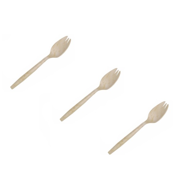Perfectware PW-Grn Spork 165-200 6.25" Wooden Cutlery Sporks - Pack of 200ct