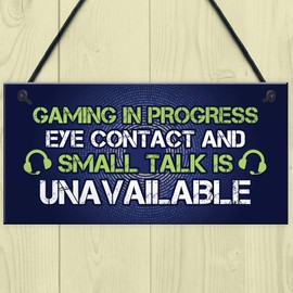 RED OCEAN GAMING IN PROGRESS Novelty Gaming Sign Funny Christmas Gamer Gifts For Son Brother
