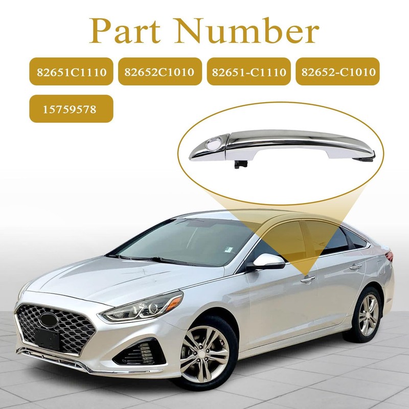 Priprilod Front Left Side Outer Exterior Chrome Door Handle Compatible