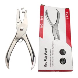 YMWALK Metal Single Hole Punch - Silver Office Tool For Paper And Cards - High Capacity Tag And Stationery Puncher (1, Silver, 6MM)