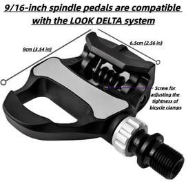 YBEKI 3-in-1 Indoor Cycling Pedals - Look Delta Compatible with Toe Clips & Cleats Included, Dual Sealed Bearings for Peloton, Schwinn, Sunny Spin Bike - 9/16"