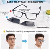 WEMOOTANTS Reading Glasses 1.5 Men, with Detachable Polarized Sunglasses Clip,