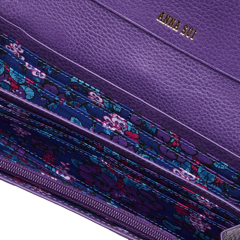 ANNA SUI Serpan Women's Long Wallet with Clasp, purple