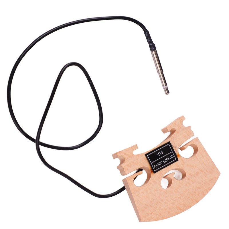 Wooden 4/4 Violin Bridge with Internally Mounted Piezo Pickup High