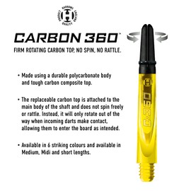 Harrows Carbon 360 Aqua Shafts, Increased Aerodynamic Flow, Dart Shafts, 3 Shafts Per Pack, 3 Packs Included (Total 9 Shafts)... (Medium)