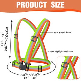HABNI Reflective Safety Vest Reflective Safety Vest Adjustable Reflectors Safety for Bicycle Jogging Running Hiking Two-Tone
