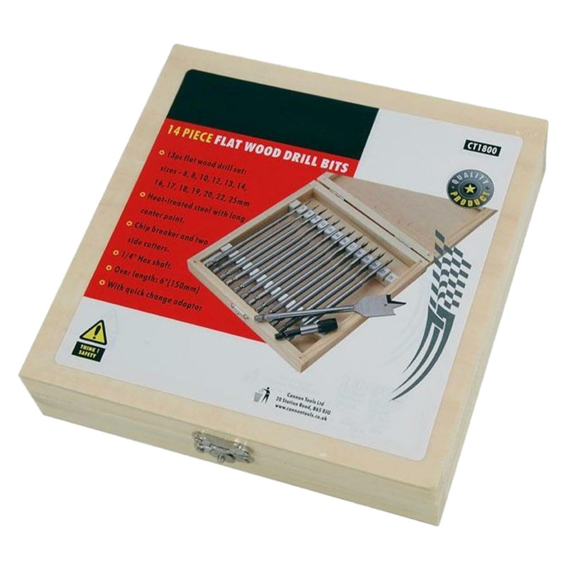 Dapetz ® 13Pc Wood Drill Bit Set Flat Spade Hex