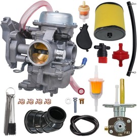 XingLi 0470-504 Carburetor for Arctic CAT 400 2004 Automatic Manual Carb Replace for 0470-458 with Air Filter Fuel Valve Petcock and Intake Manifold Boot