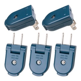 ZORZA 5Pcs 2 Prong Extension Cord Plug Replacement Rotatable Electrical Plug,15A 125V Non-Grounding,Perfect for Power Strips and Lamps DIY Projects