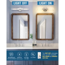 Emak Brushed Nickel Vanity Lights for Bathroom, Modern 22 Inch Bathroom Light Fixtures, 2-Light Cylinder Wall Sconces with Clear Glass Shade for Bathroom, Bedroom, Hallway, VL085-BN-2