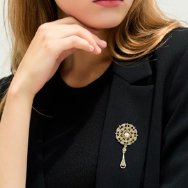 Brooches Pins for Women Sunflower Colorful Rhinestone Crystal Accessory for Women’s Dress