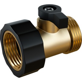 DBR Tech® Garden Hose Shut Off Valve Brass – Heavy Duty Water Hose Valve Shut Off | Durable Hose End Connector, Garden Hose Shutoff Valve Attachment with Easy On/Off Lever
