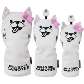 Golf Headcover Wood FW Driver 440cc 460cc DR Utility UT Waterproof Samoyed Gentleman Lady Single Piece Set (UT 1pc, Lady)