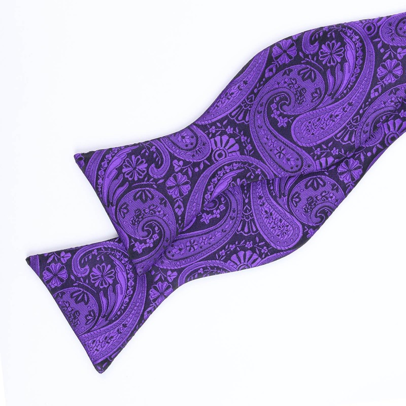 Alizeal Mens 2pcs Self-tied Paisley Bow Tie and Pocket Square