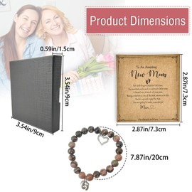 New Mom Gifts First Time Mom Gift Unique Mother Bracelets Mothers Day Gifts for Moms to be Wife Women Friend Sister Pregnancy Gift for Expecting Moms Birthday Christmas Anniversary Valentines (Dark pink)