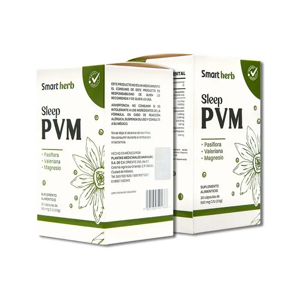 Pack 2 Suplementos Alimenticios Smart Herb Anahuac Sleep PVM en