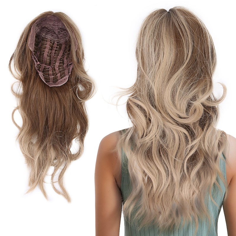 Women Long Wavy Light Blonde Wig Lady Fashionable Cosplay Party