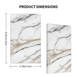Marble Wall Plate Single Blank 1 Gang Decorative Light Switch Cover for Bedroom Kitchen Farmhouse Switch Plate Cover Grey
