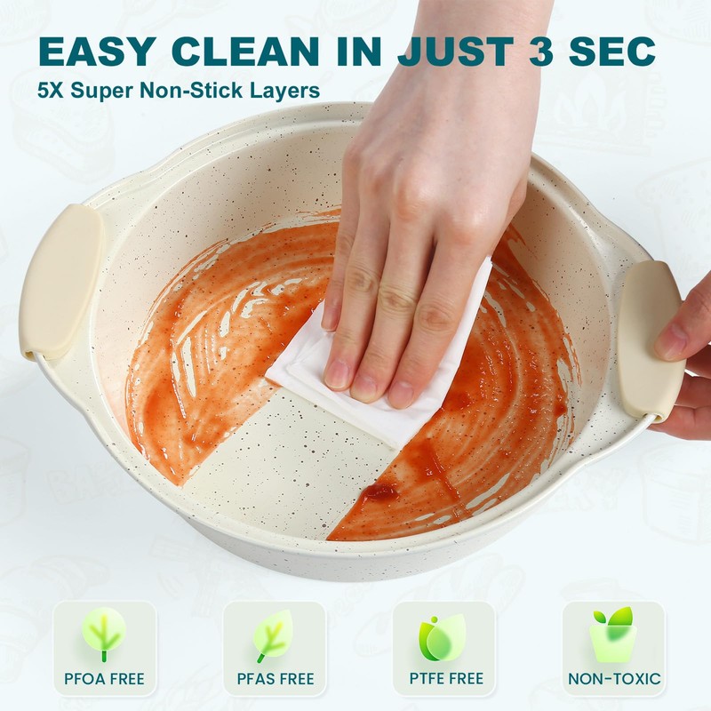 BakerChef 10-Piece Nonstick Baking Pans Set, Stackable Non-Toxic Bakeware Sets
