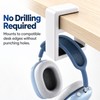 Rotating Headphone Holder for Desk – No-Punch Plastic Headset Hook